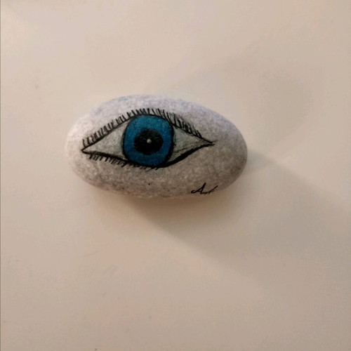 Evil Eye Hand-Painted on Sea Stone New