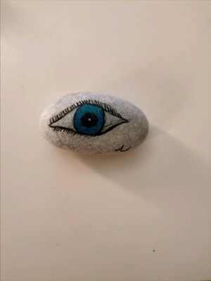 Evil Eye Hand-Painted on Sea Stone New
