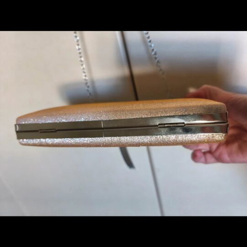 Achilleas Accessories Evening Clutch Shoulder Bag like new, pink metallic