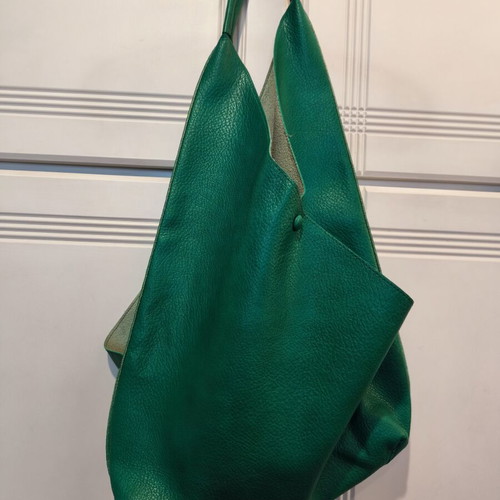 Hobo bag shoulder green eco leather new