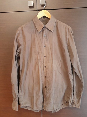 Caramelo men's shirt size L used, brown with embroidered patterns