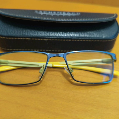 Eschenbach children's eyewear frames used, blue and yellow metal