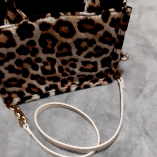 H&M animal print handbag with long strap, new