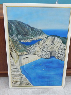 Painting of Navagio Beach in Zakynthos like new