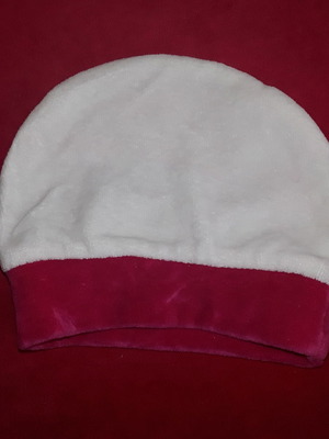 Σκουφί βρεφικό λευκό/φούξια φλις νέο