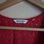 Naf Naf red dress with lace like new, size 38