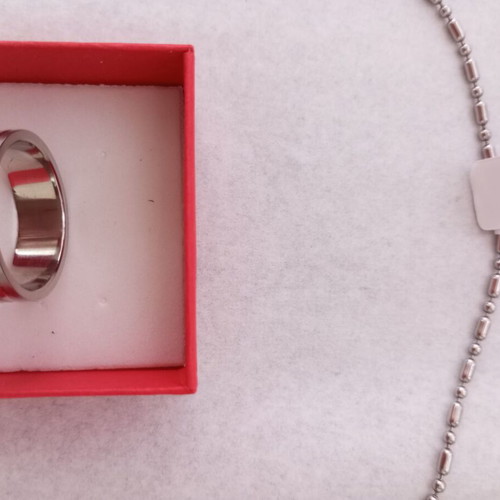 Stainless Steel Necklace and Unisex Ring Gift Set