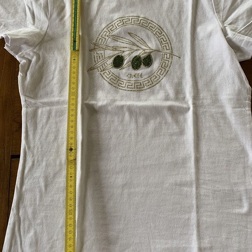 T-shirt from Crete new, size M, white with glitter design