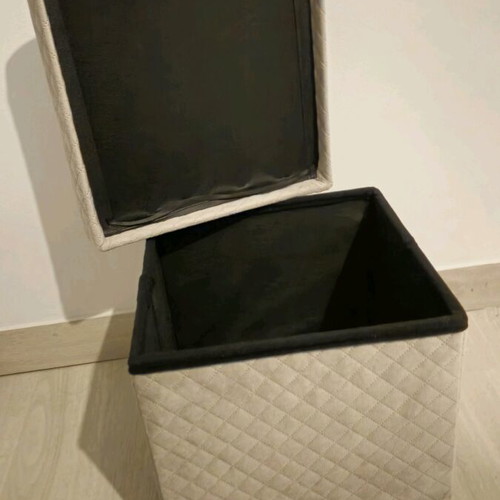 Quilted gray stool like new