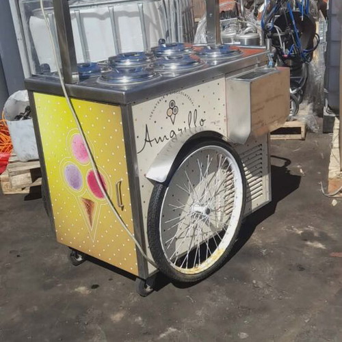 Ice Cream Cart with 6 Positions like new, stainless steel