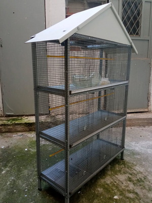 Handmade bird cage like new with 9 doors and aluminum trays