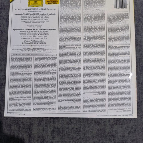 Mozart - Leonard Bernstein Symphonies No. 35 Haffner • No. 41 Jupiter Vinyl like new