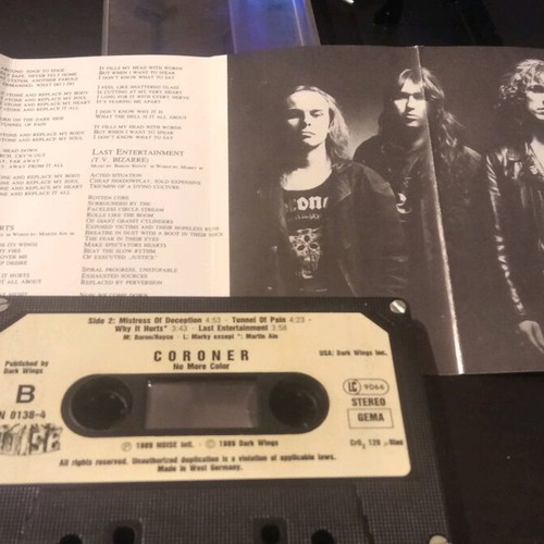 Coroner No More Colour cassette tape like new