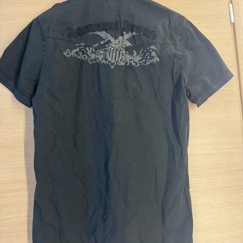 Samurai Jeans black short sleeve shirt size L like new