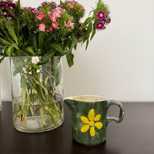 Handmade ceramic small pitcher new