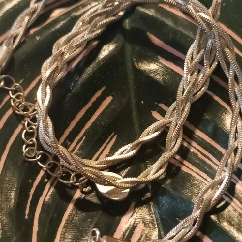 Braided chain like new, silver