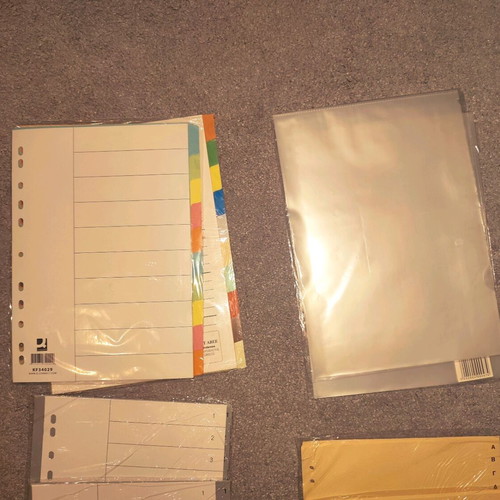 Stationery pack new with 300 sleeves, 20 binders, 5 folders