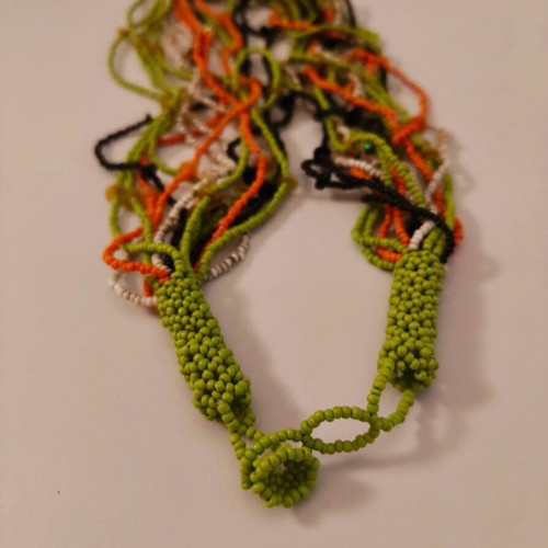 Boho handmade necklace like new with multistrand beads