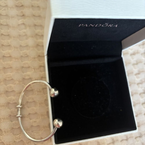 Pandora silver cuff bracelet, size 15.3 cm