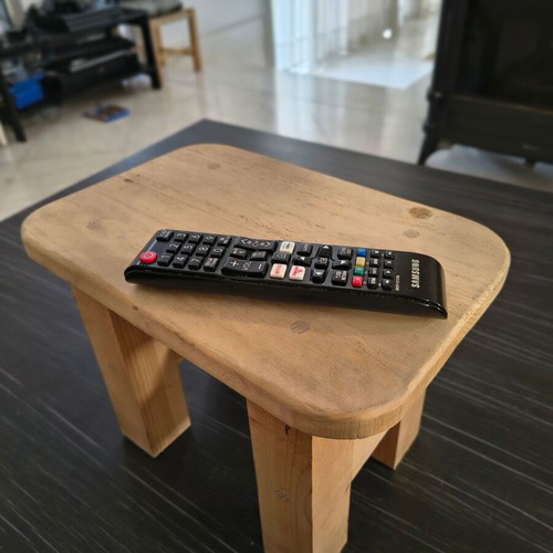 Wooden Stool used, handmade solid pine wood