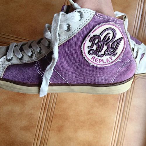 Replay fabric ankle boots used, size 38, purple