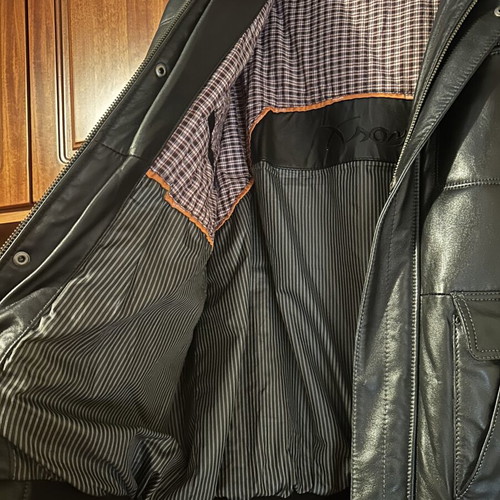 Men's Genuine Leather Jacket like new, black, size 3XL