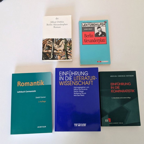 Set of 5 German literature and philology books used