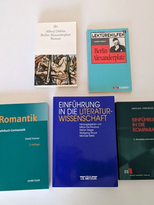 Set of 5 German literature and philology books used