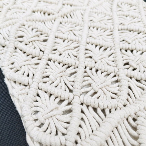 Cotton pillowcase with zipper macrame like new