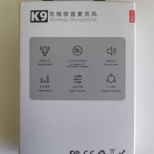 K9 Dual Wireless Lavalier Microphone set like new, Type-C receiver