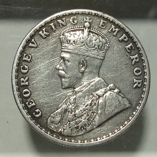 British India 1 Rupee coin set used, 3 pieces 1907-1940