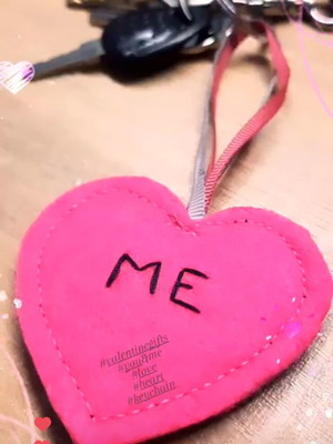Heart keychain handmade new with personalized message