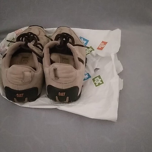 CAT leather men's shoes used, beige, size 42, athletic