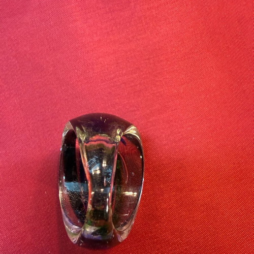 Glass ring like new, multicolored, round statement style