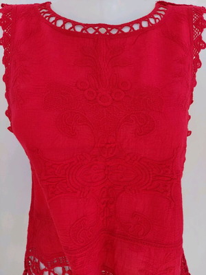 Blouse red one size like new, reversible