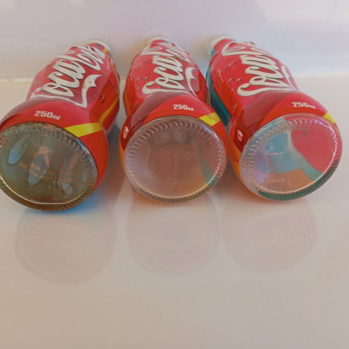 Coca-Cola collectible bottles used, Athens 2004 Olympic Torch Relay set of 3