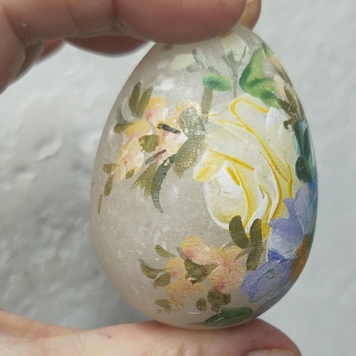 Easter marble egg with handmade painting 6 cm new