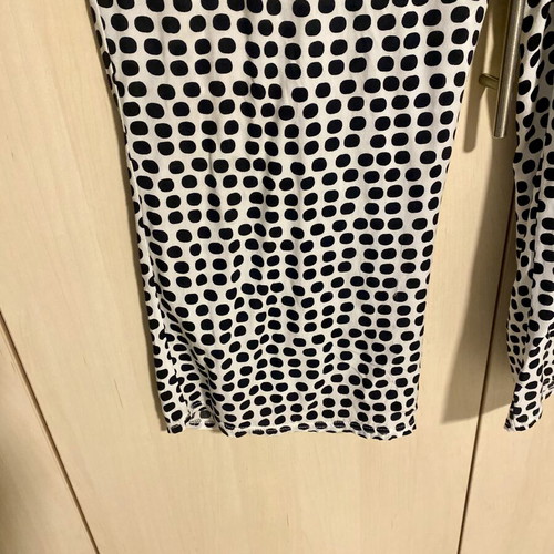 Celestino polka dot viscose palazzo pants new, black and white