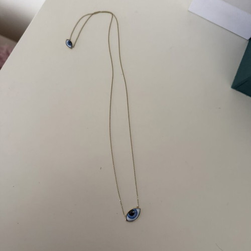Lito gold 14k necklace with double eye, like new