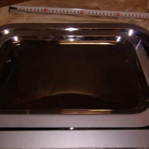Set of 2 Inox Serving Trays with Handles new