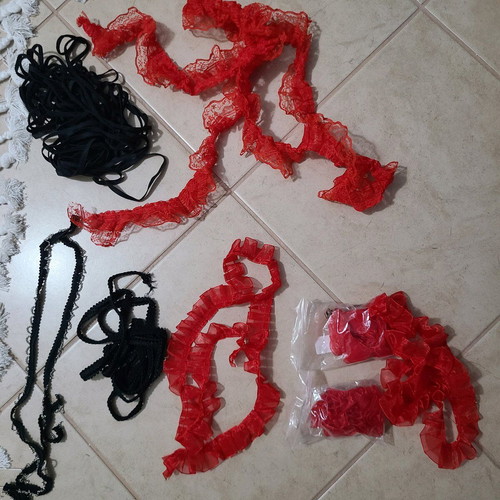 various ribbons / goth elastic ribbons