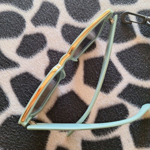 Square turquoise sunglasses with case like new