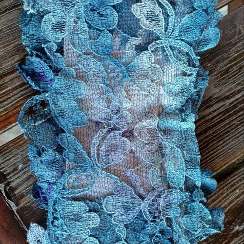 Handmade Lace Painted Blue and Pink Bracelet Cuff New