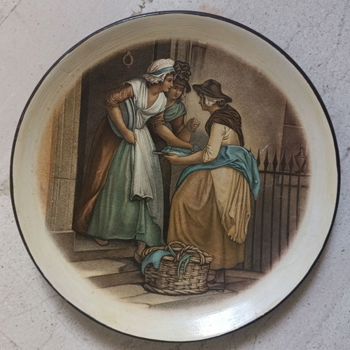 Handpainted ceramic plates set of 2