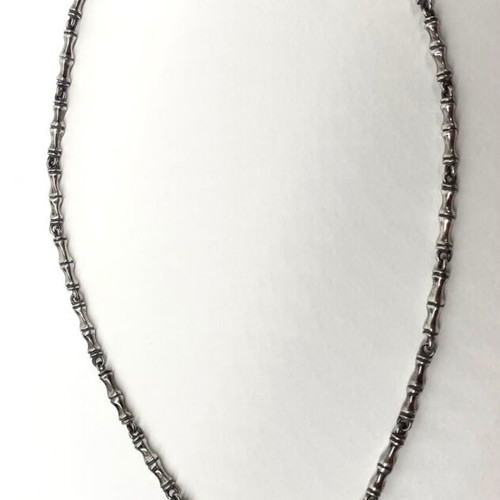 Handmade silver necklace 925 with natural black obsidian, new
