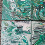 Pouring canvas painting new, set of 4 pieces 20x20