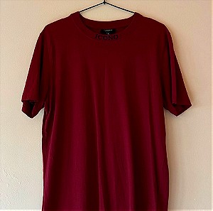 Σκούρο κόκκινο μπλουζάκι S μέγεθος 100% βαμβάκι