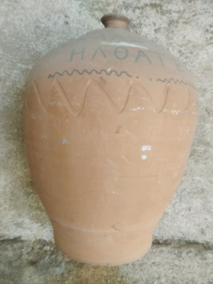 Large terracotta piggy bank used, vintage, 32 cm height