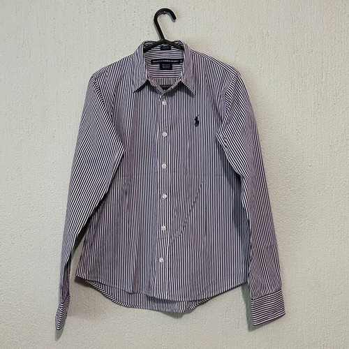 Ralph Lauren Sport shirt slim fit, like new, cotton, white and purple