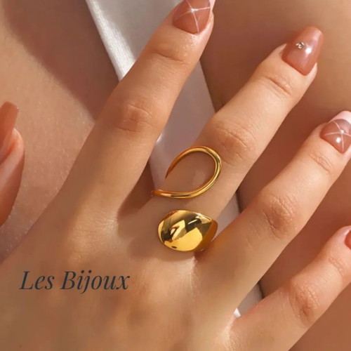 Adjustable Gold Stainless Steel Ring New, Minimal Elegant Design